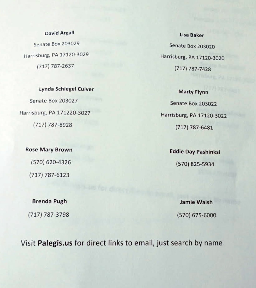 Bear Creek Township representatives contact directory